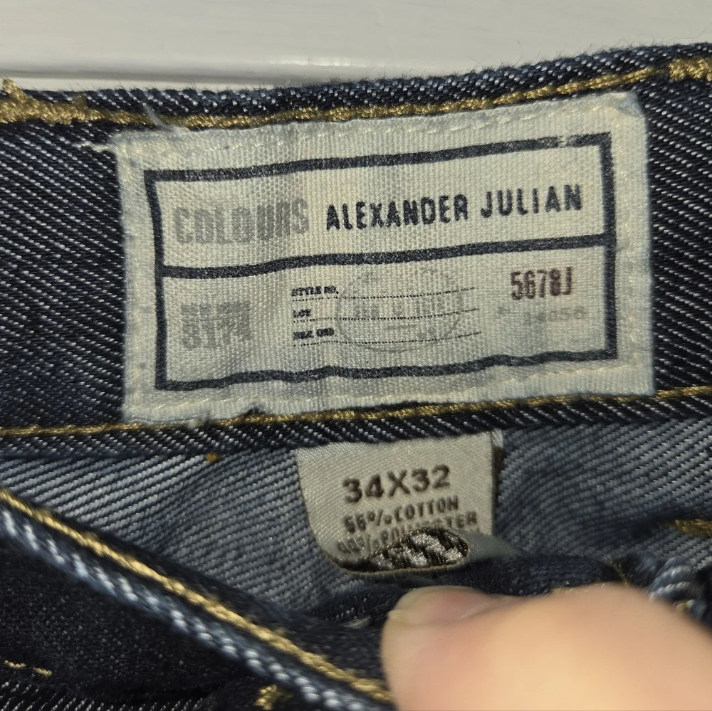 Alexander Julian Colours Men's 34 X 32 Blue Jeans